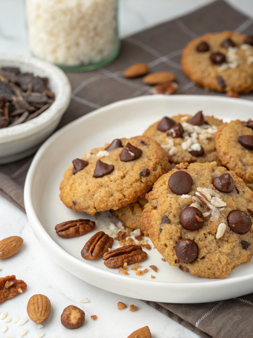 Galletas Keto de Coco, Nuez y Chips de Chocolate