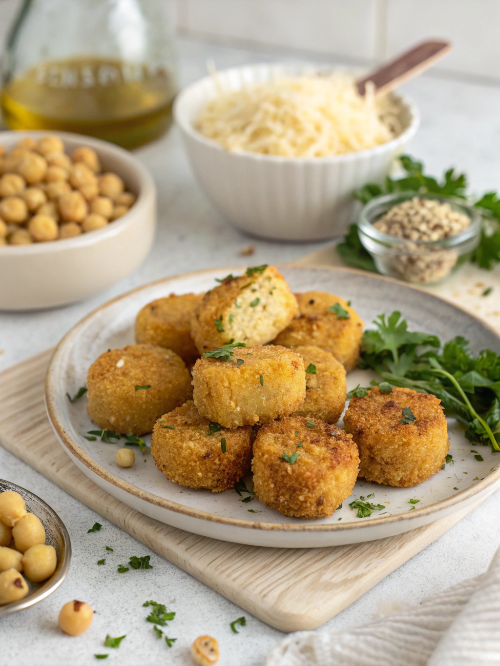 Ingredientes para nuggets de garbanzos