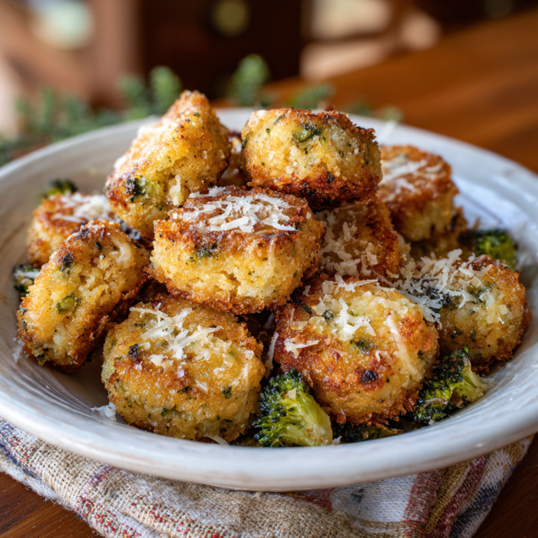 Nuggets de Garbanzos con Brócoli, Ajo y Parmesano