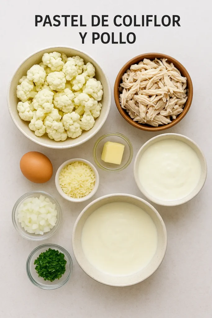 Pastel de Coliflor y Pollo Ingredients
