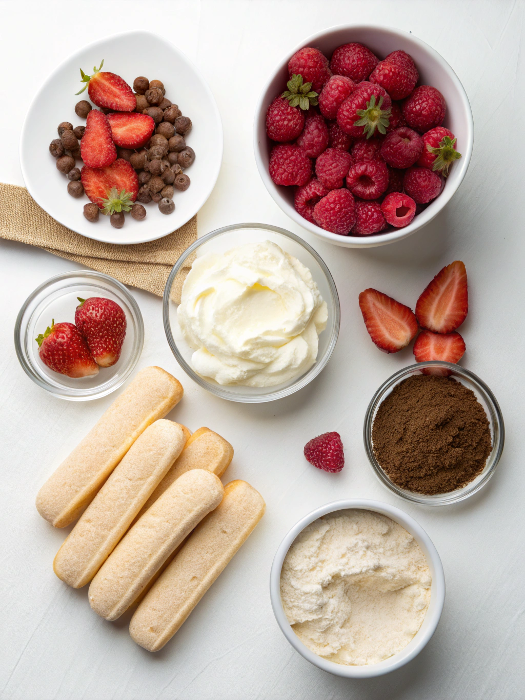 Ingredientes para Tiramisú de Frutas Rojas