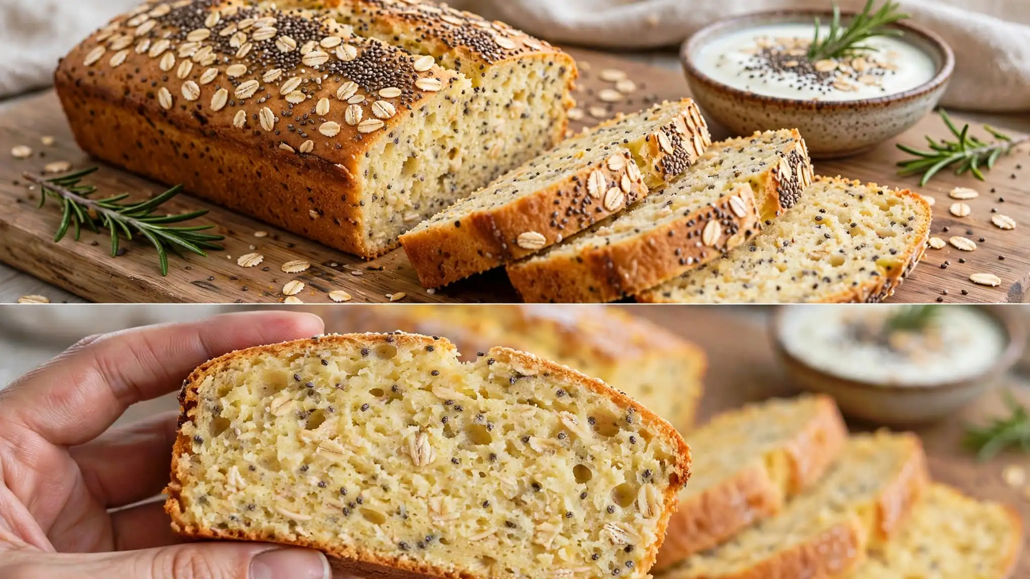 Pan de Avena, Chía y Yogur Natural